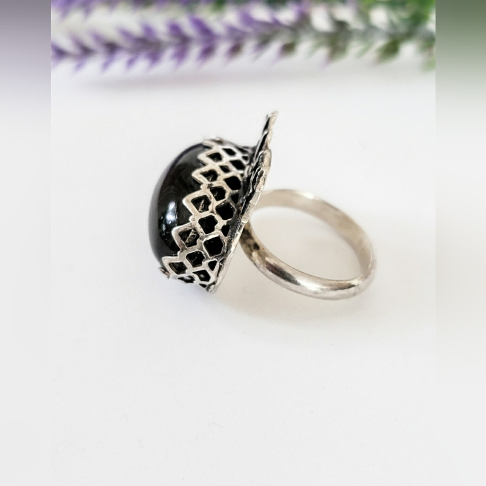 Moon and Stars sterling silver ring 💍✨ Artisan jewelry OOAK size 7 ETSY - Picture 8 of 8
